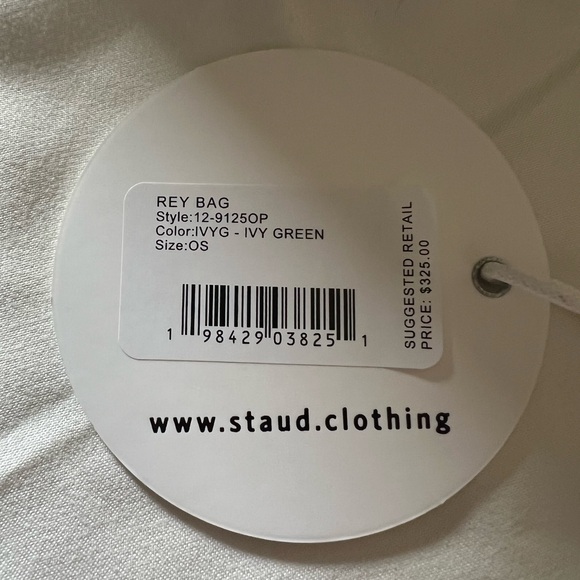 STAUD Rey Bag Dark Green Croc-Embossed Shoulder Bag - Picture 3 of 3